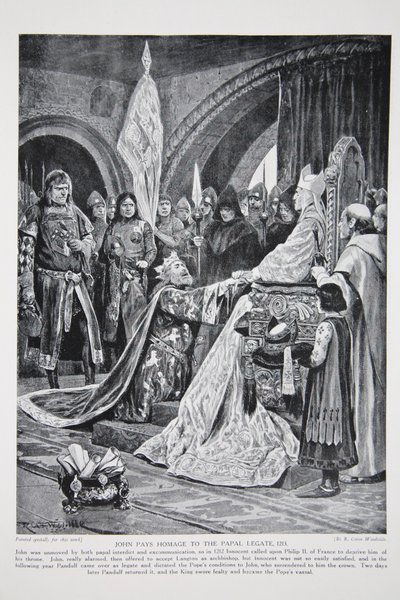 John hylder den pavelige legat, 1213, illustration fra 